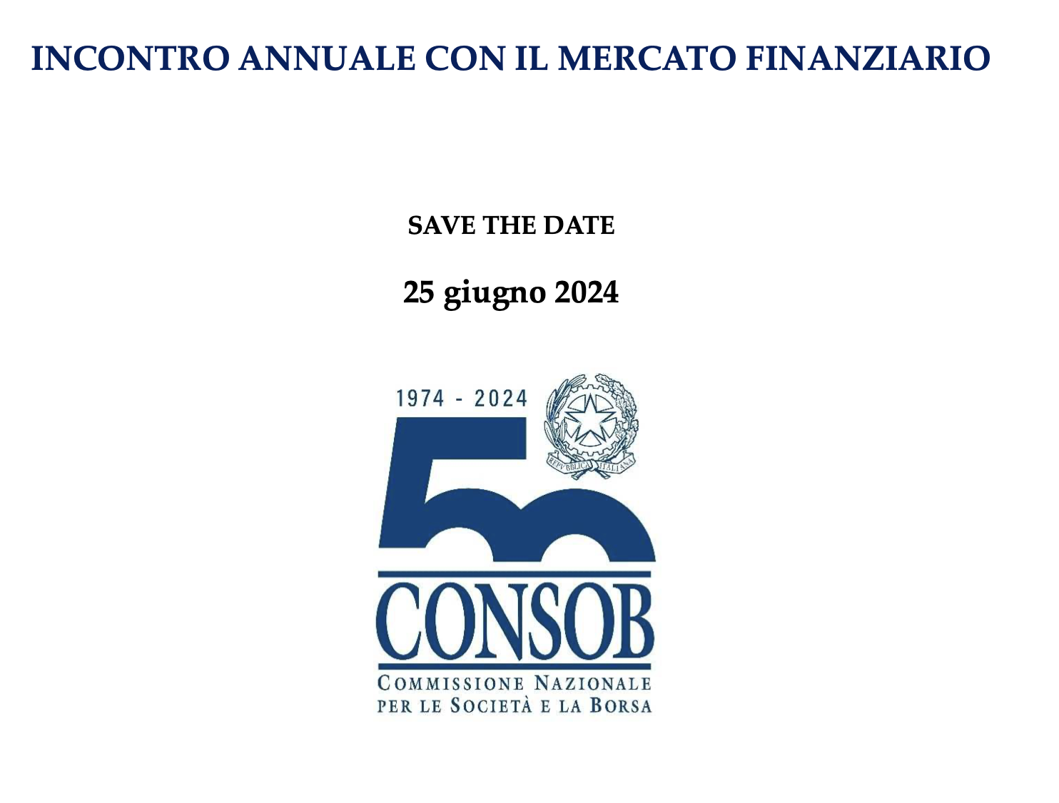  Incontro annuale della Consob con il mercato finanziario